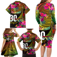 Personalised Vanuatu Independence Day 30 July Family Matching Long Sleeve Bodycon Dress and Hawaiian Shirt Hibiscus Polynesian Pattern DT02 - Polynesian Pride