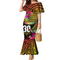 Personalised Vanuatu Independence Day 30 July Family Matching Mermaid Dress and Hawaiian Shirt Hibiscus Polynesian Pattern DT02 Mom's Dress Yellow - Polynesian Pride