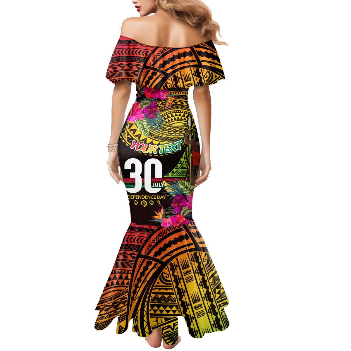 Personalised Vanuatu Independence Day 30 July Family Matching Mermaid Dress and Hawaiian Shirt Hibiscus Polynesian Pattern DT02 - Polynesian Pride