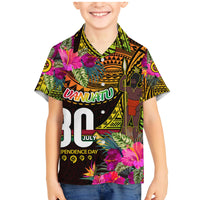 Personalised Vanuatu Independence Day 30 July Family Matching Mermaid Dress and Hawaiian Shirt Hibiscus Polynesian Pattern DT02 Son's Shirt Yellow - Polynesian Pride