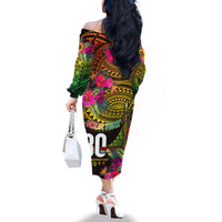 Personalised Vanuatu Independence Day 30 July Family Matching Off The Shoulder Long Sleeve Dress and Hawaiian Shirt Hibiscus Polynesian Pattern DT02 - Polynesian Pride
