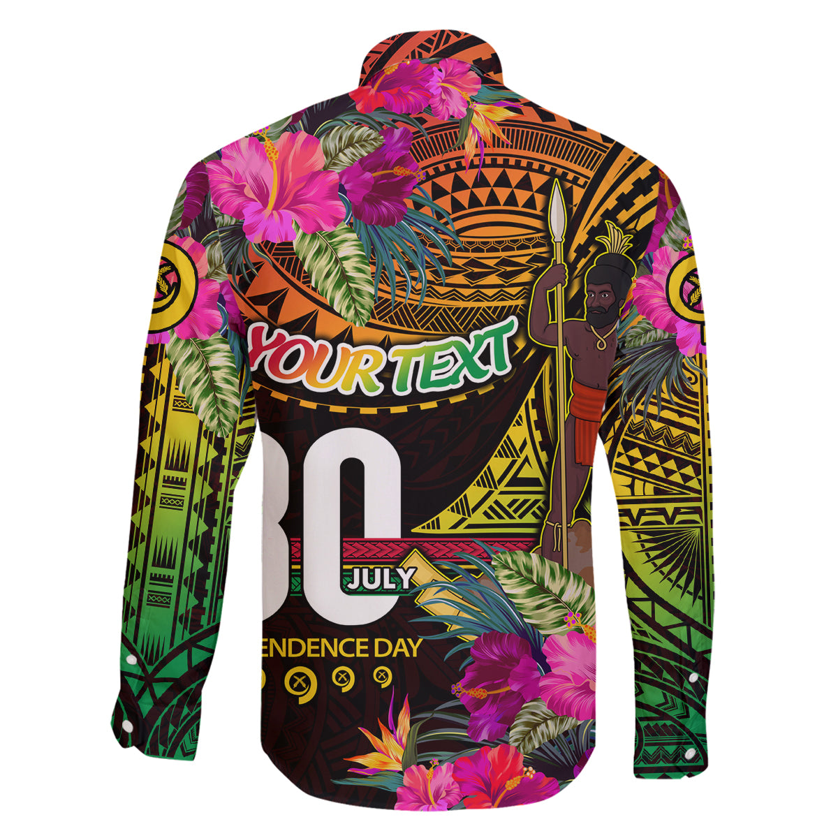 Personalised Vanuatu Independence Day 30 July Family Matching Tank Maxi Dress and Hawaiian Shirt Hibiscus Polynesian Pattern DT02 - Polynesian Pride