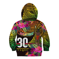 Personalised Vanuatu Independence Day 30 July Kid Hoodie Hibiscus Polynesian Pattern DT02 - Polynesian Pride