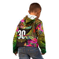 Personalised Vanuatu Independence Day 30 July Kid Hoodie Hibiscus Polynesian Pattern DT02 - Polynesian Pride
