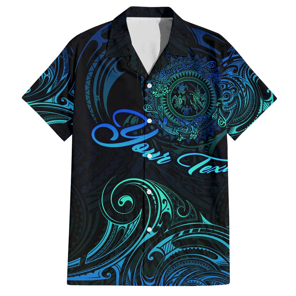 Sea Animal Polynesia Family Matching Long Sleeve Bodycon Dress and Hawaiian Shirt Polynesian Pattern DT02 Dad's Shirt - Short Sleeve Black - Polynesian Pride