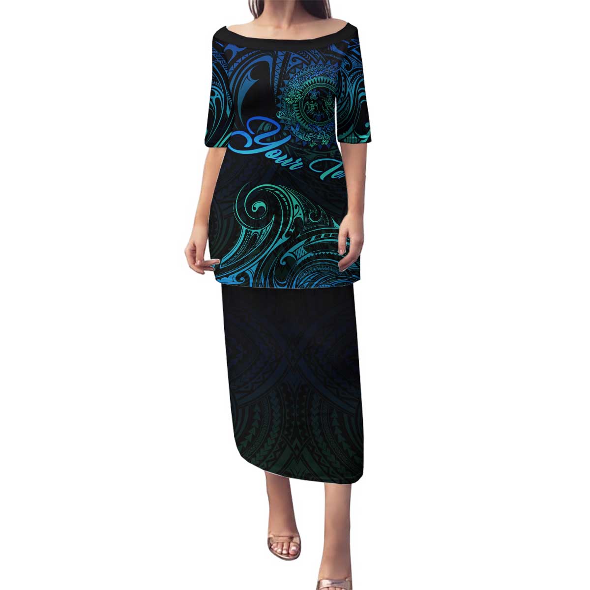Sea Animal Polynesia Family Matching Puletasi and Hawaiian Shirt Polynesian Pattern