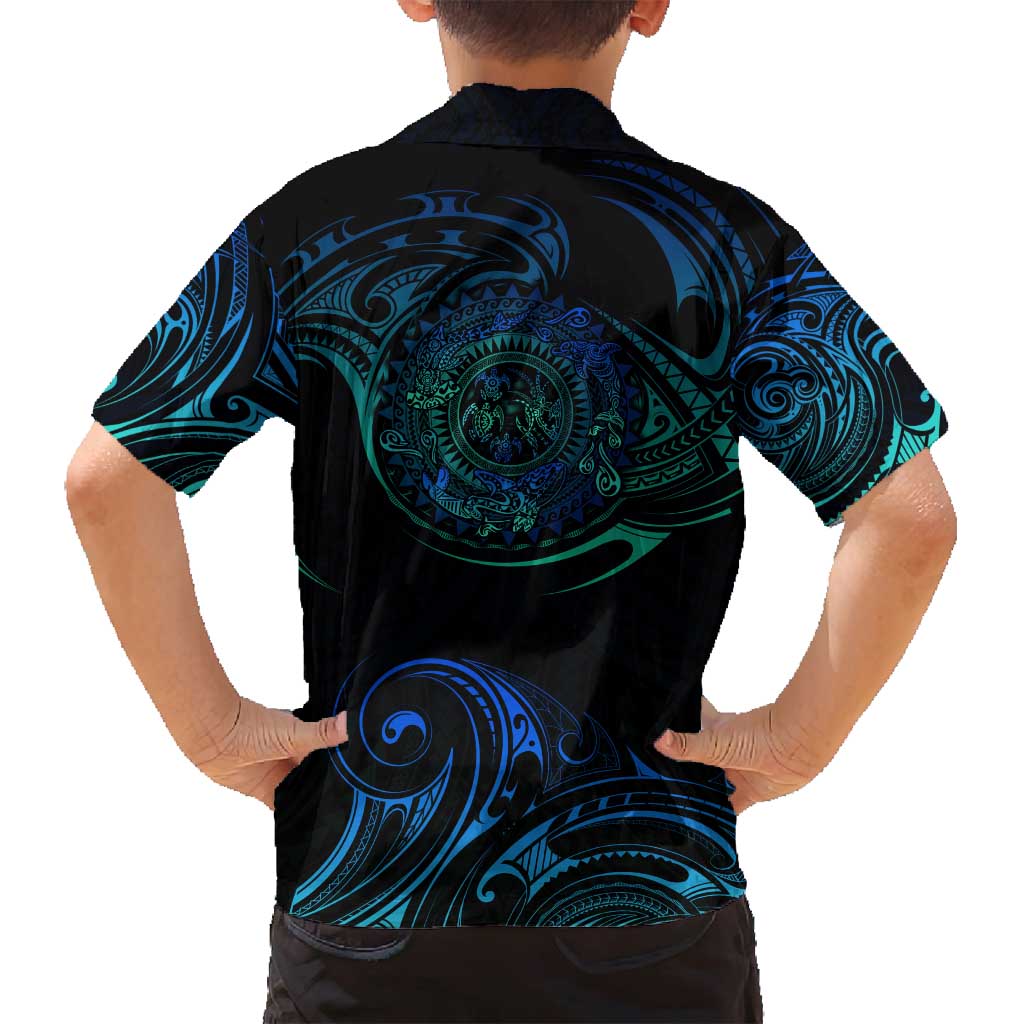 Sea Animal Polynesia Family Matching Tank Maxi Dress and Hawaiian Shirt Polynesian Pattern