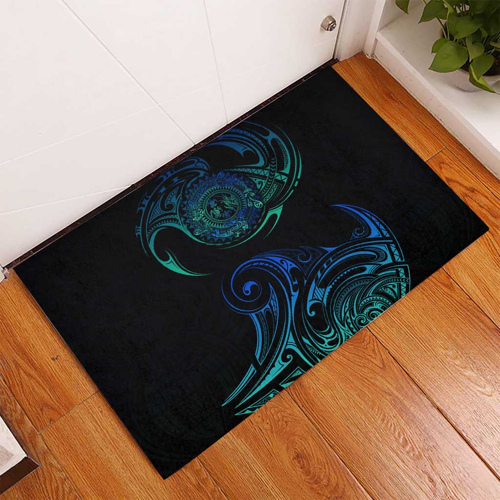 Sea Animal Polynesia Rubber Doormat Polynesian Pattern