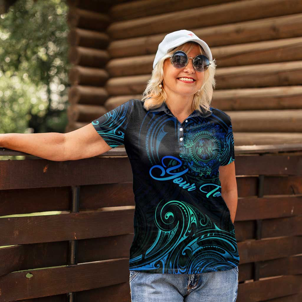 Sea Animal Polynesia Women Polo Shirt Polynesian Pattern