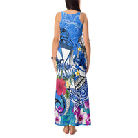 Aloha Hawaii Tank Maxi Dress Dolphins and Fish Hook Hibiscus DT02 - Polynesian Pride