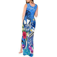 Aloha Hawaii Tank Maxi Dress Dolphins and Fish Hook Hibiscus DT02 - Polynesian Pride
