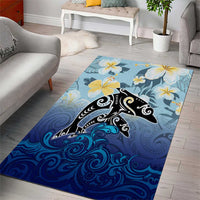 Mother And Baby Dolphins Area Rug Hawaii Hibiscus DT02 - Polynesian Pride