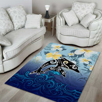 Mother And Baby Dolphins Area Rug Hawaii Hibiscus DT02 - Polynesian Pride