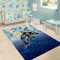 Mother And Baby Dolphins Area Rug Hawaii Hibiscus DT02 - Polynesian Pride