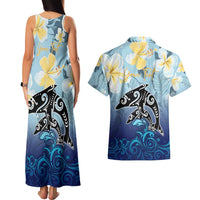 Mother And Baby Dolphins Couples Matching Tank Maxi Dress and Hawaiian Shirt Hawaii Hibiscus DT02 - Polynesian Pride