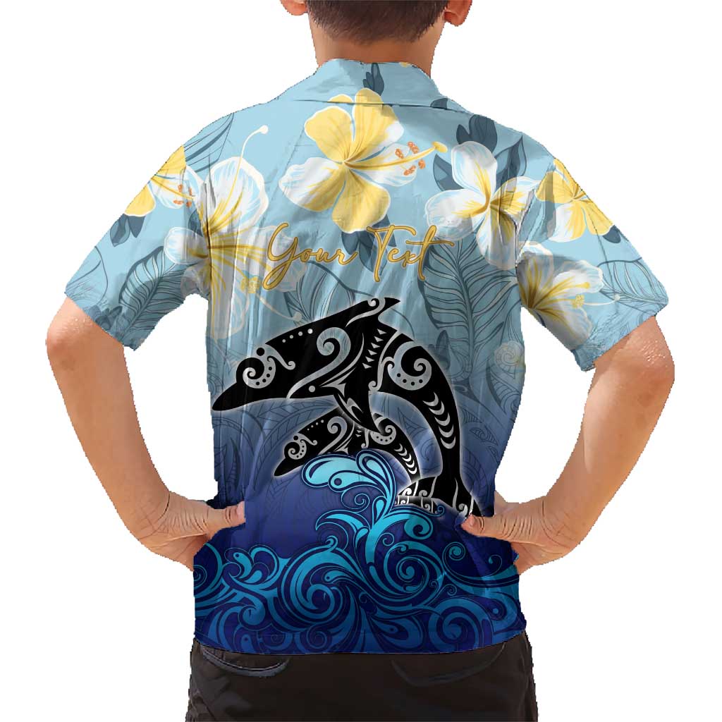 Mother And Baby Dolphins Family Matching Short Sleeve Bodycon Dress and Hawaiian Shirt Hawaii Hibiscus DT02 - Polynesian Pride