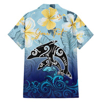 Mother And Baby Dolphins Family Matching Short Sleeve Bodycon Dress and Hawaiian Shirt Hawaii Hibiscus DT02 - Polynesian Pride