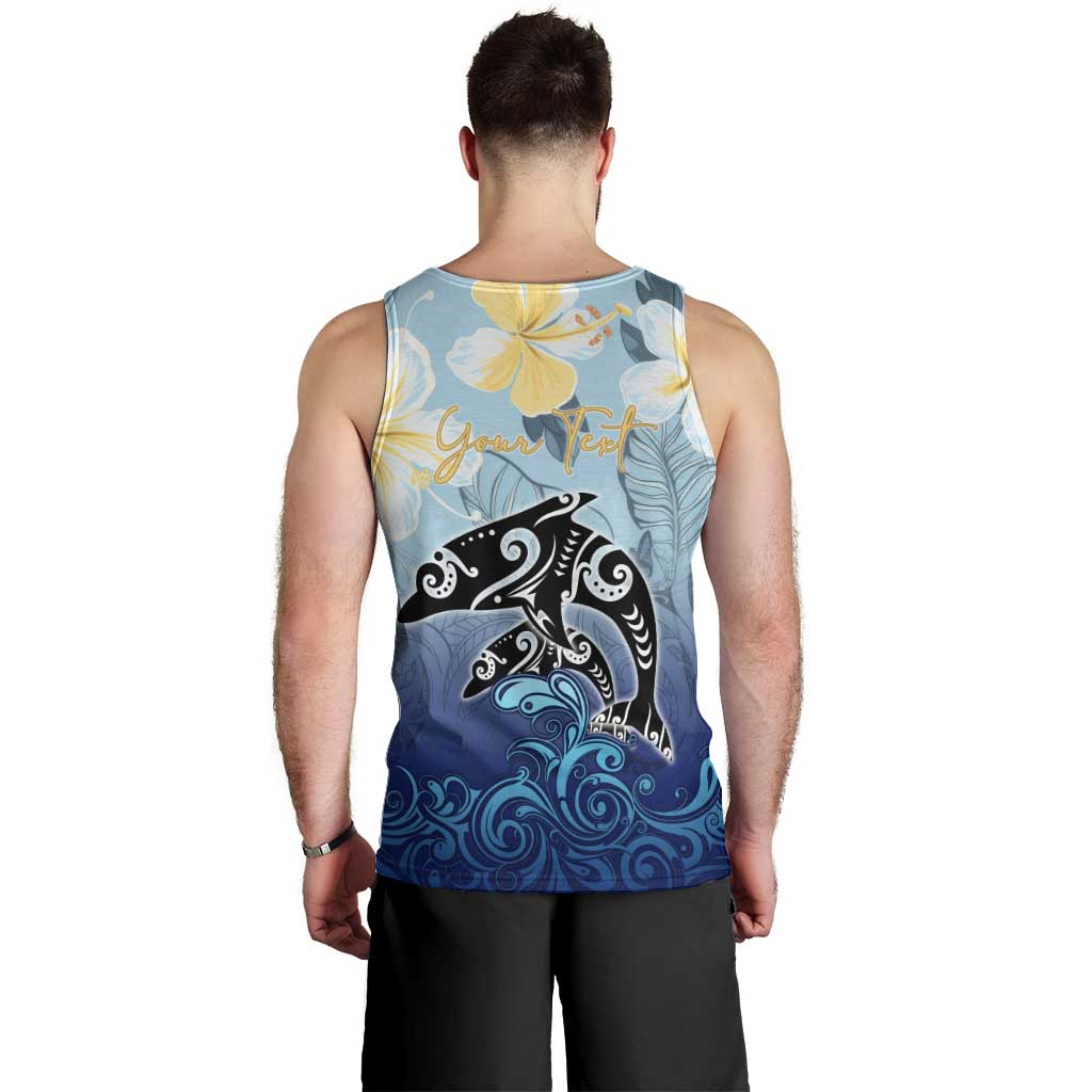 Mother And Baby Dolphins Men Tank Top Hawaii Hibiscus DT02 - Polynesian Pride