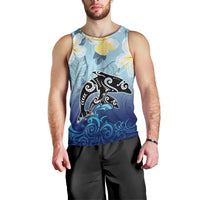 Mother And Baby Dolphins Men Tank Top Hawaii Hibiscus DT02 - Polynesian Pride