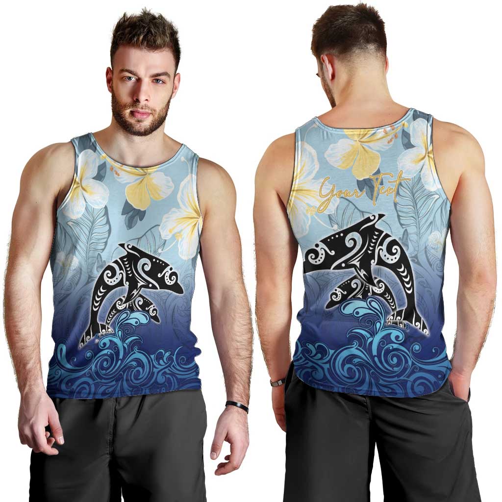 Mother And Baby Dolphins Men Tank Top Hawaii Hibiscus DT02 - Polynesian Pride