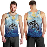 Mother And Baby Dolphins Men Tank Top Hawaii Hibiscus DT02 - Polynesian Pride
