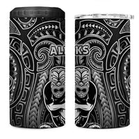 All Black 4 in 1 Can Cooler Tumbler New Zealand Rugby Mascot Maori DT02 One Size: 16 oz Black - Polynesian Pride