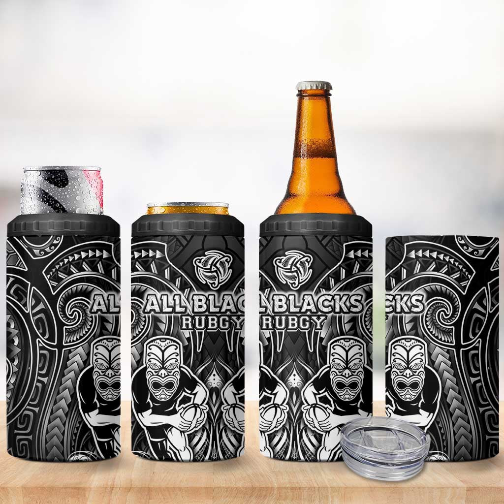 All Black 4 in 1 Can Cooler Tumbler New Zealand Rugby Mascot Maori DT02 - Polynesian Pride
