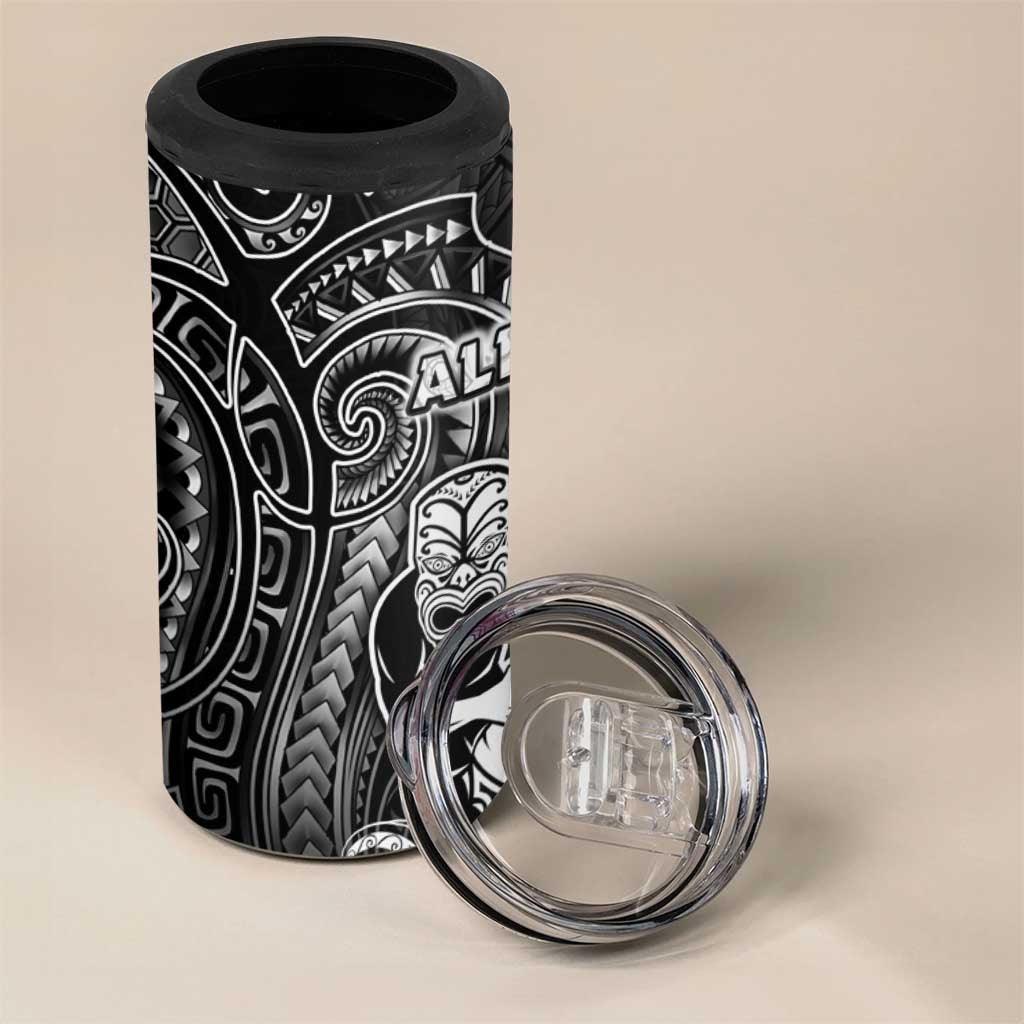 All Black 4 in 1 Can Cooler Tumbler New Zealand Rugby Mascot Maori DT02 - Polynesian Pride