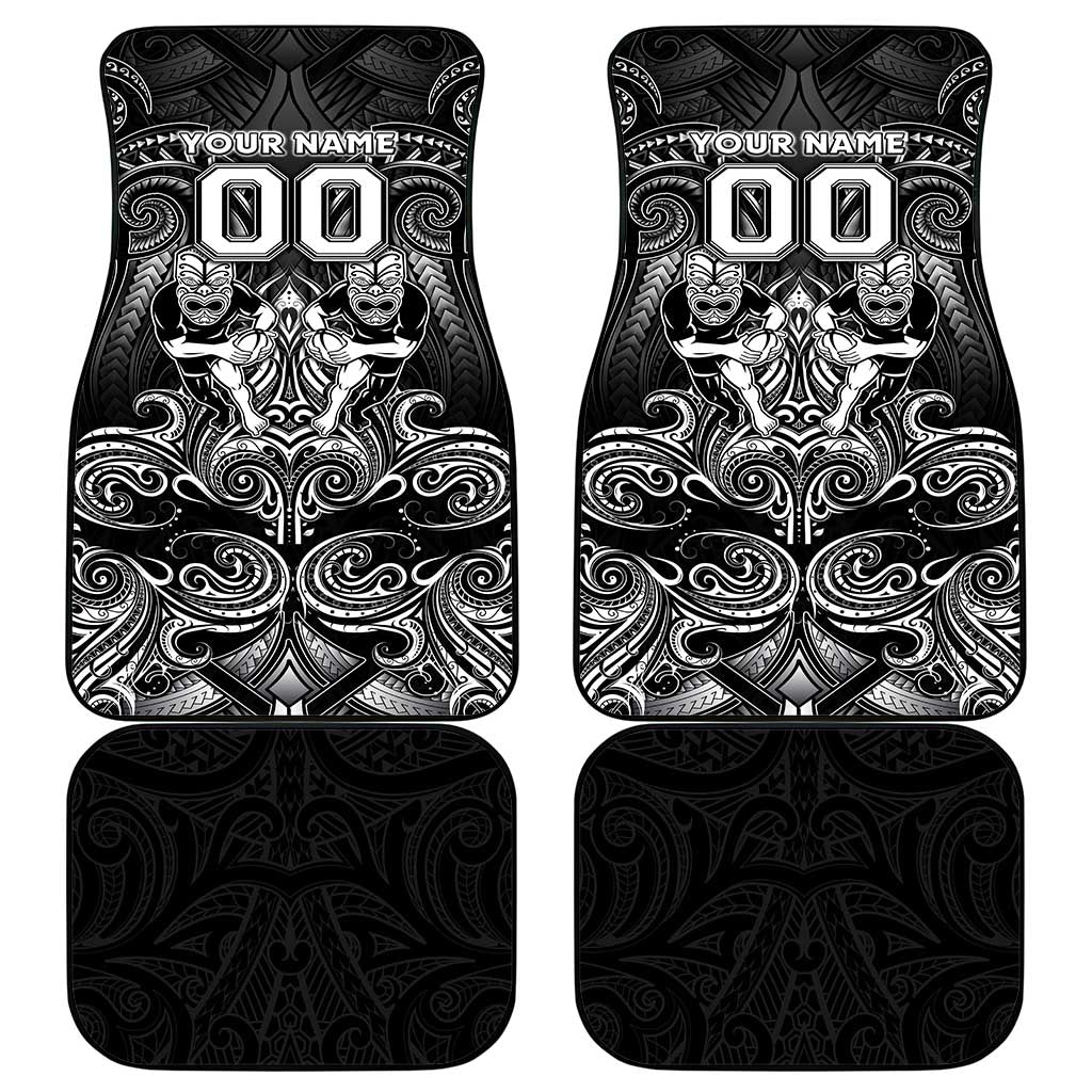 All Black Car Mats New Zealand Rugby Mascot Maori DT02 - Polynesian Pride