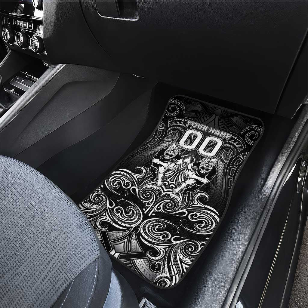 All Black Car Mats New Zealand Rugby Mascot Maori DT02 - Polynesian Pride