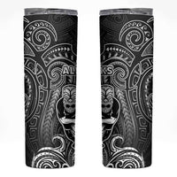 All Black Skinny Tumbler New Zealand Rugby Mascot Maori DT02 Black - Polynesian Pride