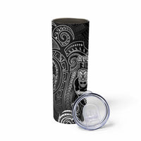 All Black Skinny Tumbler New Zealand Rugby Mascot Maori DT02 - Polynesian Pride