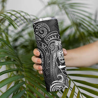 All Black Skinny Tumbler New Zealand Rugby Mascot Maori DT02 - Polynesian Pride