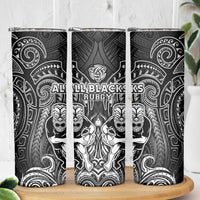 All Black Skinny Tumbler New Zealand Rugby Mascot Maori DT02 - Polynesian Pride