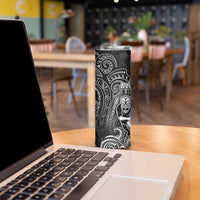 All Black Skinny Tumbler New Zealand Rugby Mascot Maori DT02 - Polynesian Pride