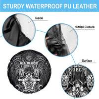 All Black Spare Tire Cover New Zealand Rugby Mascot Maori