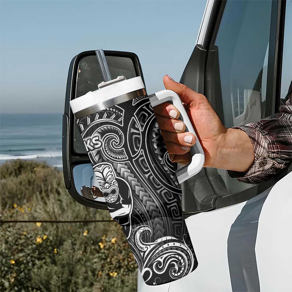 All Black Tumbler With Handle New Zealand Rugby Mascot Maori
