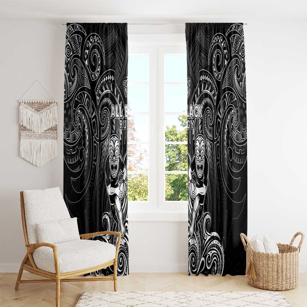 All Black Window Curtain New Zealand Rugby Mascot Maori