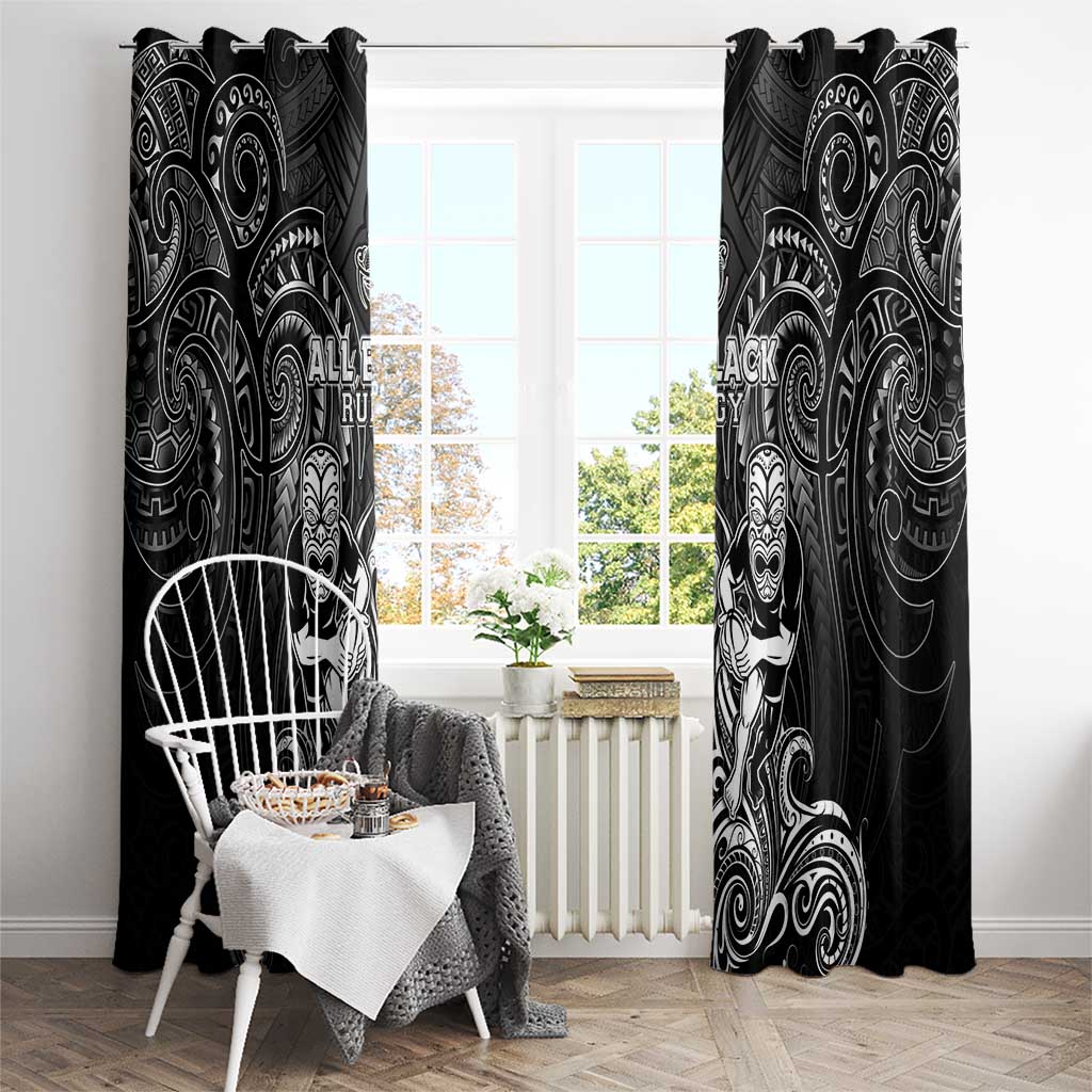 All Black Window Curtain New Zealand Rugby Mascot Maori