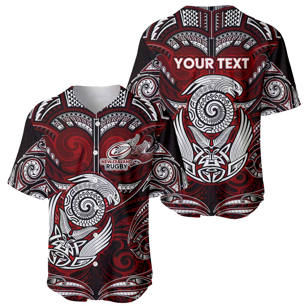 Personalized New Zealand Aotearoa Rugby Baseball Jersey Maori Fern Tattoo Art DT02 - Polynesian Pride