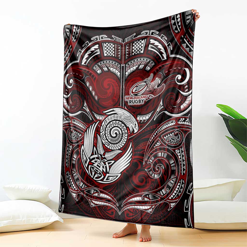 New Zealand Aotearoa Rugby Blanket Maori Fern Tattoo Art DT02 - Polynesian Pride