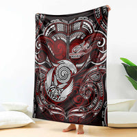 New Zealand Aotearoa Rugby Blanket Maori Fern Tattoo Art DT02 - Polynesian Pride
