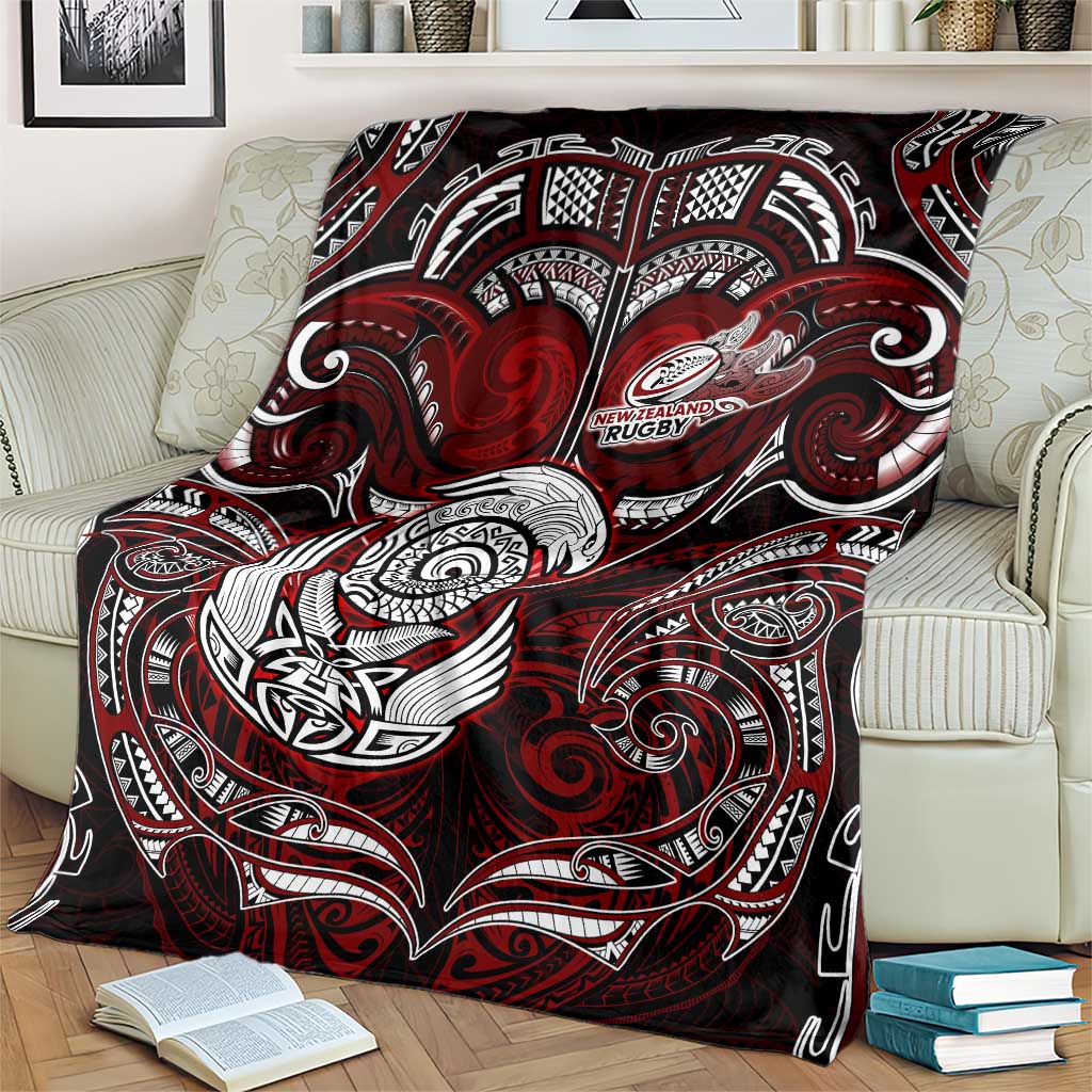 New Zealand Aotearoa Rugby Blanket Maori Fern Tattoo Art DT02 - Polynesian Pride