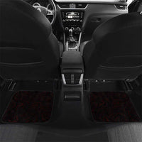 New Zealand Aotearoa Rugby Car Mats Maori Fern Tattoo Art DT02 Set 2pcs - Back Red - Polynesian Pride