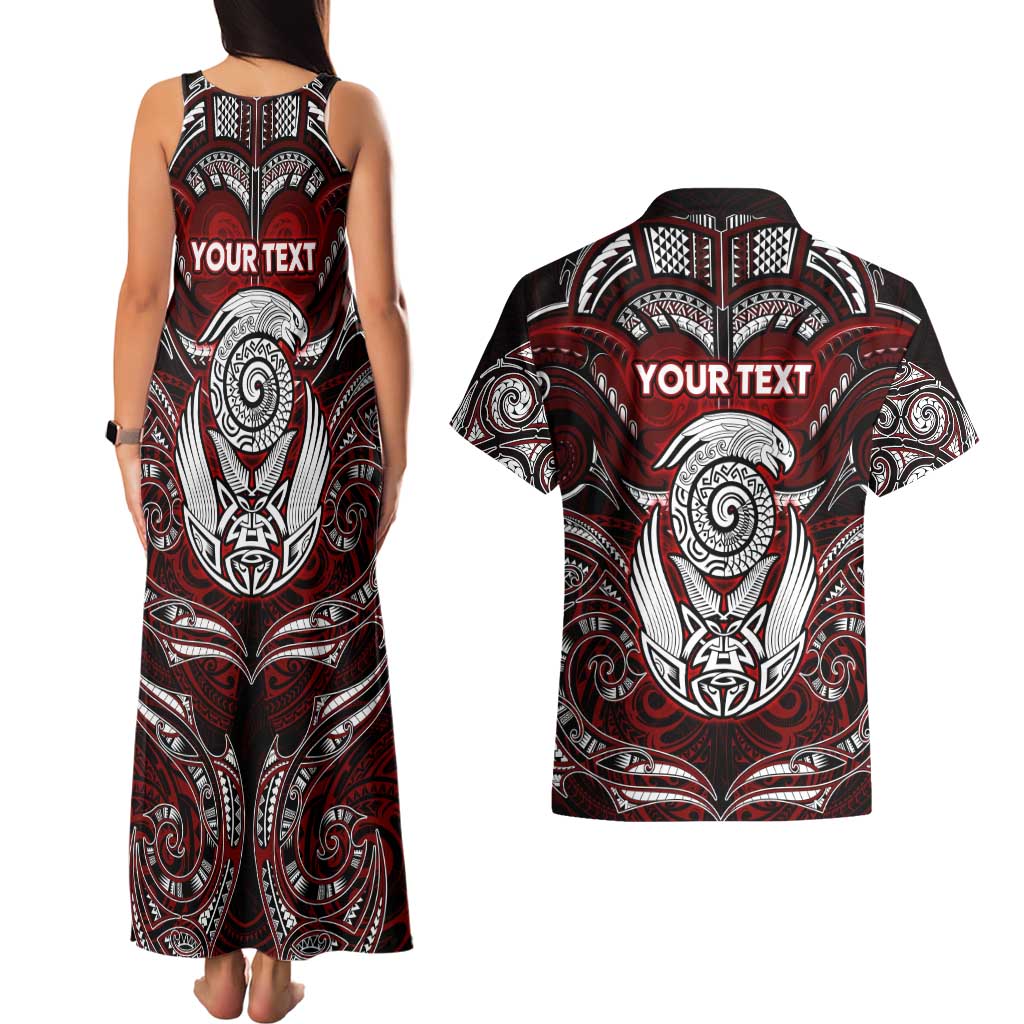 Personalized New Zealand Aotearoa Rugby Couples Matching Tank Maxi Dress and Hawaiian Shirt Maori Fern Tattoo Art DT02 - Polynesian Pride