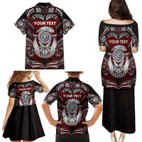 Personalized New Zealand Aotearoa Rugby Family Matching Puletasi and Hawaiian Shirt Maori Fern Tattoo Art DT02 - Polynesian Pride