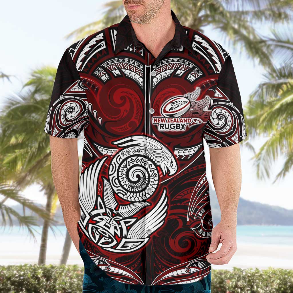 Personalized New Zealand Aotearoa Rugby Hawaiian Shirt Maori Fern Tattoo Art DT02 - Polynesian Pride