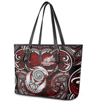 New Zealand Aotearoa Rugby Leather Tote Bag Maori Fern Tattoo Art DT02 - Polynesian Pride