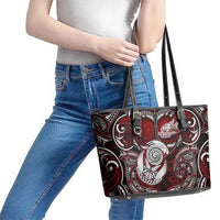 New Zealand Aotearoa Rugby Leather Tote Bag Maori Fern Tattoo Art DT02 - Polynesian Pride