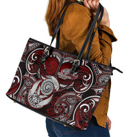 New Zealand Aotearoa Rugby Leather Tote Bag Maori Fern Tattoo Art DT02 - Polynesian Pride
